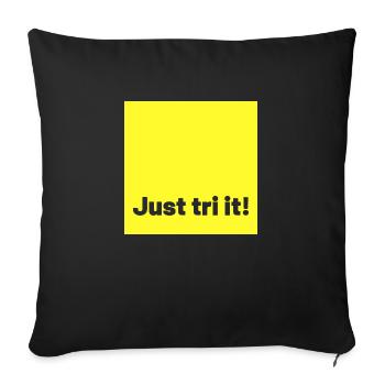 just tri it yellow - Sofa pillowcase 17,3'' x 17,3'' (45 x 45 cm) - black - Front