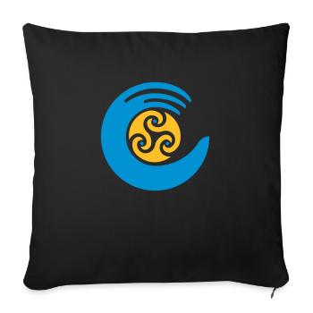 Soleil tribal & mer - Housse de coussin décorative 45 x 45 cm - noir - Devant