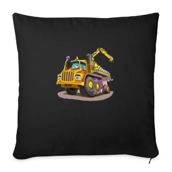 Funny monsters in construction - Sofa pillowcase 17,3'' x 17,3'' (45 x 45 cm) - black - Front