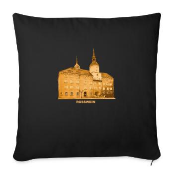 Roßwein Rathaus Mittelsachsen Sachsen - Housse de coussin décorative 45 x 45 cm - noir - Devant