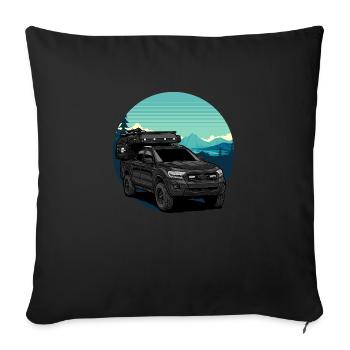 Ramassage // Cabine // Extérieur - Housse de coussin décorative 45 x 45 cm - noir - Devant