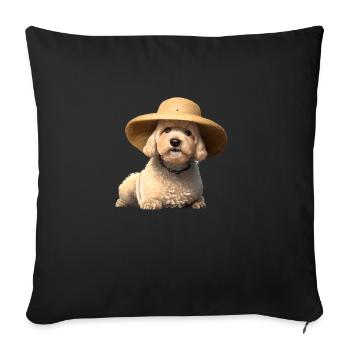 Caniche Dog Propriétaire Chien Love Poodle Puppy Puppy Puppy - Housse de coussin décorative 45 x 45 cm - noir - Devant