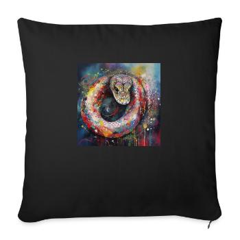 Modern & Colourful Snake Wall Art by Bodhi - Sofa pillowcase 17,3'' x 17,3'' (45 x 45 cm) - black - Front