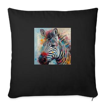 Modern & Colourful Zebra Wall Art by Bodhi - Sofa pillowcase 17,3'' x 17,3'' (45 x 45 cm) - black - Front