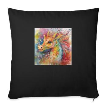 Modern & Colourful Dragon Wall Art by Bodhi - Sofa pillowcase 17,3'' x 17,3'' (45 x 45 cm) - black - Front