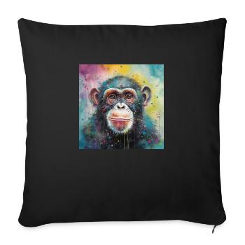 Modern & Colourful Chimpanzee Wall Art by Bodhi - Sofa pillowcase 17,3'' x 17,3'' (45 x 45 cm) - black - Front