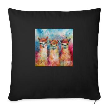 Modern & Colourful Alpaca Wall Art by Bodhi - Sofa pillowcase 17,3'' x 17,3'' (45 x 45 cm) - black - Front