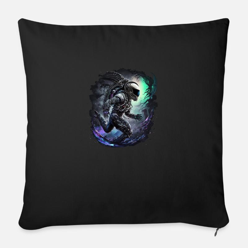 L’homme de l’espace - Housse de coussin décorative 45 x 45 cm - noir