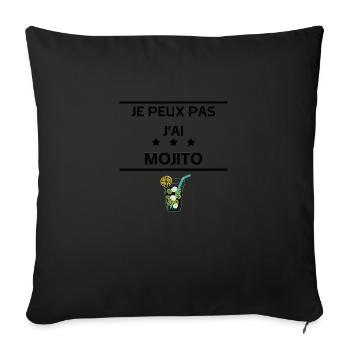 je peux pas j'ai mojito - Housse de coussin décorative 45 x 45 cm - noir - Devant