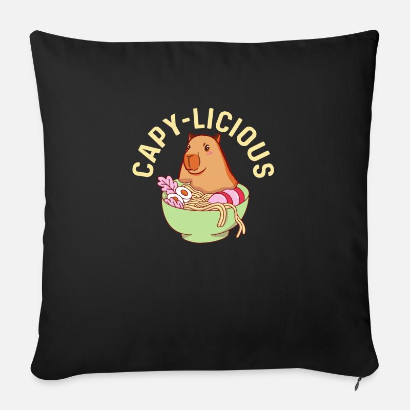 Capy-Licious Capybara Animal Lover - Sofakissenbezug 45 x 45 cm - Schwarz