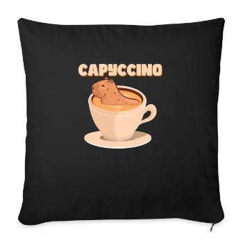 Capyccino Capybara Rodent Mammal - Sofa pillowcase 17,3'' x 17,3'' (45 x 45 cm) - black - Front