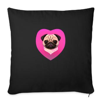 Chien Bulldog Chiens Propriétaires de chiens Propriétaires de chiens - Housse de coussin décorative 45 x 45 cm - noir - Devant