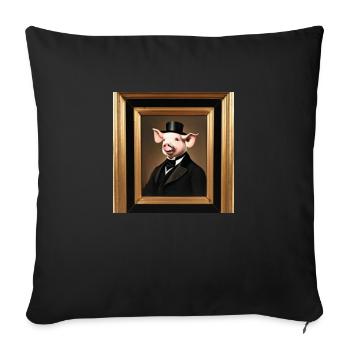 Gentleman Pig - Housse de coussin décorative 45 x 45 cm - noir - Devant