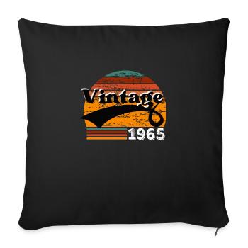 Vintage 1965 - Housse de coussin décorative 45 x 45 cm - noir - Devant