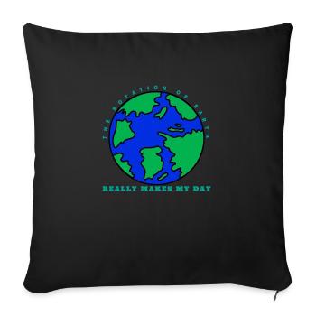 rotation of the earth - Sofa pillowcase 17,3'' x 17,3'' (45 x 45 cm) - black - Front