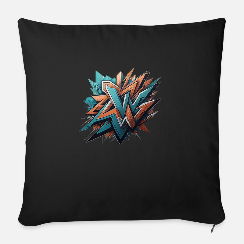 Graffiti Design - Sofa pillowcase 17,3'' x 17,3'' (45 x 45 cm) - black