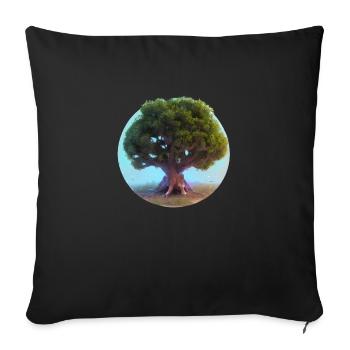 Tree of Life Yoga Tree of Life Meditation - Sofa pillowcase 17,3'' x 17,3'' (45 x 45 cm) - black - Front
