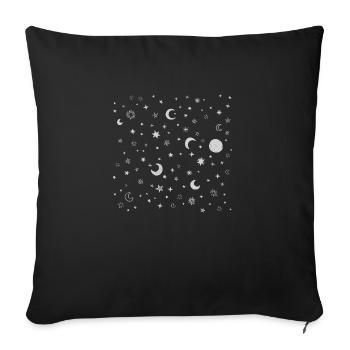 Space potpourri - white - Sofa pillowcase 17,3'' x 17,3'' (45 x 45 cm) - black - Front