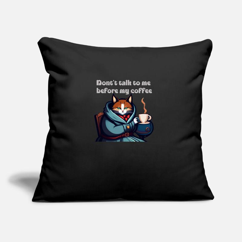 Funny cat and coffee Sofa pillowcase 17,3'' x 17,3'' (45 x 45 cm)