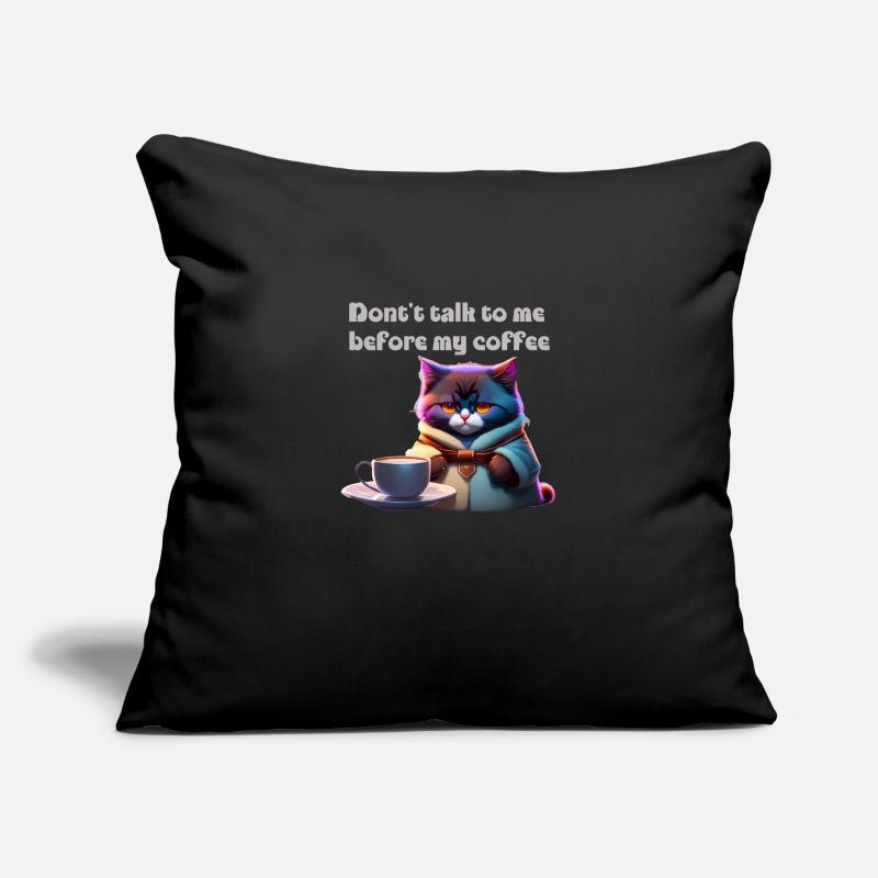 Funny cat and coffee Sofa pillowcase 17,3'' x 17,3'' (45 x 45 cm)
