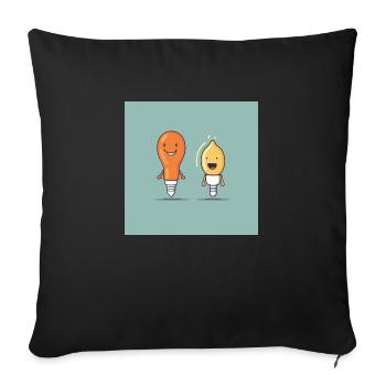 Bulbs - Sofa pillowcase 17,3'' x 17,3'' (45 x 45 cm) - black - Front