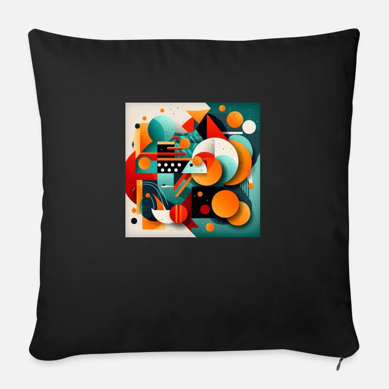 Abstrakte Kunst - Sofakissenbezug 45 x 45 cm - Schwarz