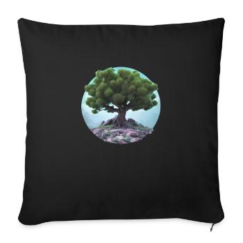 Tree of Life Meditation Yoga Tree of Life - Sofa pillowcase 17,3'' x 17,3'' (45 x 45 cm) - black - Front
