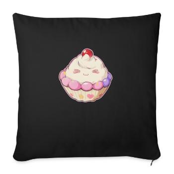 Pastel Cupcake - Sofa pillowcase 17,3'' x 17,3'' (45 x 45 cm) - black - Front