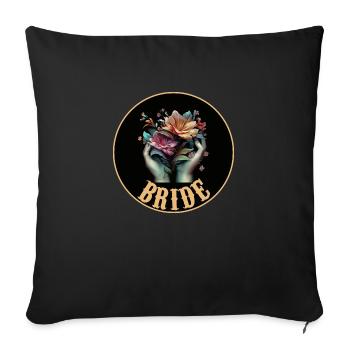 BRIDE,TSHIRT - Housse de coussin décorative 45 x 45 cm - noir - Devant