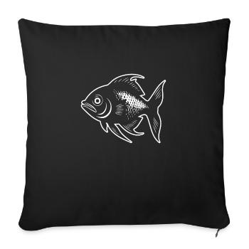 Fish Fishing Sea Fishing - Sofa pillowcase 17,3'' x 17,3'' (45 x 45 cm) - black - Front