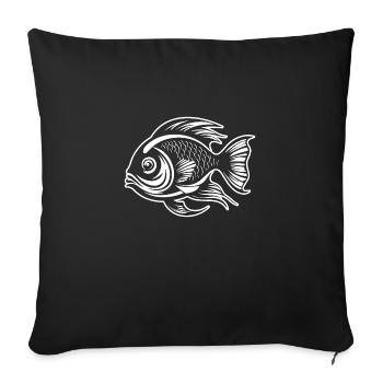Fish Fishing Sea Fishing - Sofa pillowcase 17,3'' x 17,3'' (45 x 45 cm) - black - Front