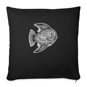 Fish Fishing Sea Fishing - Sofa pillowcase 17,3'' x 17,3'' (45 x 45 cm) - black - Front