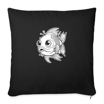 Pêche au poisson Pêche en mer - Housse de coussin décorative 45 x 45 cm - noir - Devant