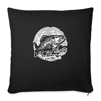 Fish Fishing Sea Fishing - Sofa pillowcase 17,3'' x 17,3'' (45 x 45 cm) - black - Front