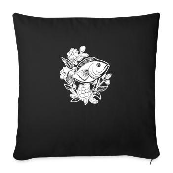 Pêche au poisson Pêche en mer - Housse de coussin décorative 45 x 45 cm - noir - Devant