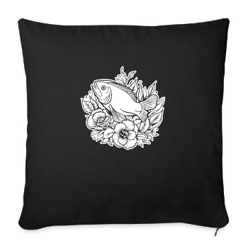 Fish Fishing Sea Fishing - Sofa pillowcase 17,3'' x 17,3'' (45 x 45 cm) - black - Front
