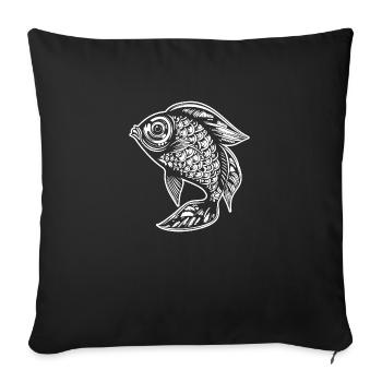 Fish Fishing Sea Fishing - Sofa pillowcase 17,3'' x 17,3'' (45 x 45 cm) - black - Front