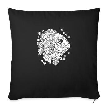 Fish Fishing Sea Fishing - Sofa pillowcase 17,3'' x 17,3'' (45 x 45 cm) - black - Front