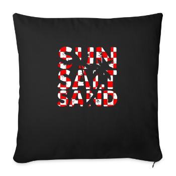Été surf croatie plage paradis hrvatska party - Housse de coussin décorative 45 x 45 cm - noir - Devant