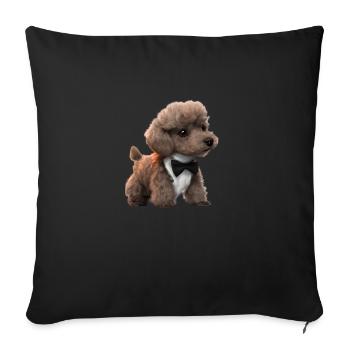 Caniche Dog Propriétaire Caniche Chiot Chiot Chien Amour Chien Amour Chien Amour - Housse de coussin décorative 45 x 45 cm - noir - Devant