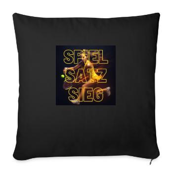 Spiel, Satz und Sieg - Sofakissenbezug 45 x 45 cm - Schwarz - Vorne