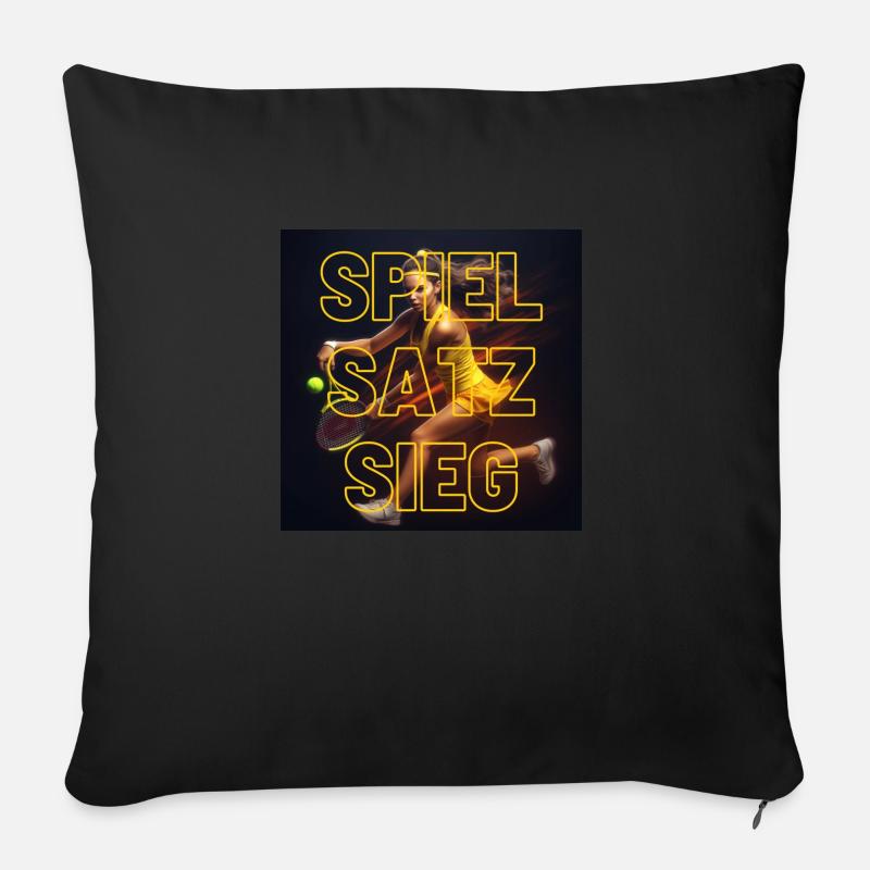 Spiel, Satz und Sieg - Sofakissenbezug 45 x 45 cm - Schwarz