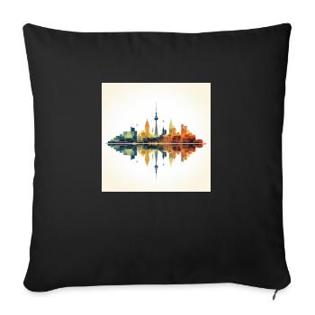 Horizon de Düsseldorf - Housse de coussin décorative 45 x 45 cm - noir - Devant