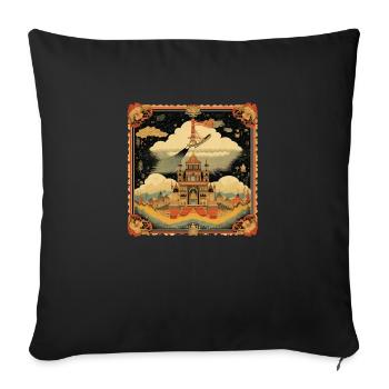 Asian painting - Sofa pillowcase 17,3'' x 17,3'' (45 x 45 cm) - black - Front