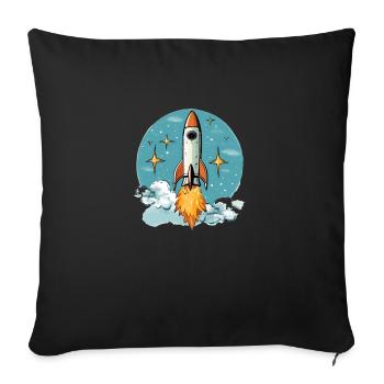 Rocket - Sofa pillowcase 17,3'' x 17,3'' (45 x 45 cm) - black - Front