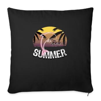 Sunset with dolphin - Sofa pillowcase 17,3'' x 17,3'' (45 x 45 cm) - black - Front
