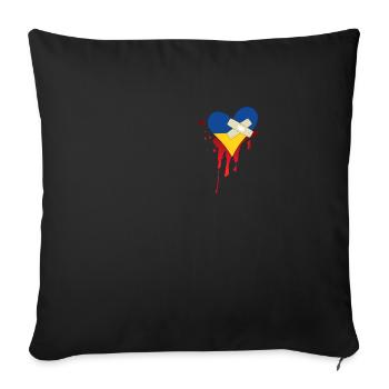 Mon cœur est brisé pour Ukraine - Ukrainien brisé - Housse de coussin décorative 45 x 45 cm - noir - Devant