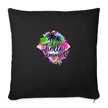 Summer surf croatia beach paradise party vibes - Sofa pillowcase 17,3'' x 17,3'' (45 x 45 cm) - black - Front