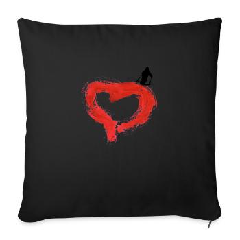 Un cœur de skieur - Housse de coussin décorative 45 x 45 cm - noir - Devant