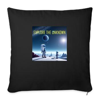 Explore the Unknown - Sofa pillowcase 17,3'' x 17,3'' (45 x 45 cm) - black - Front